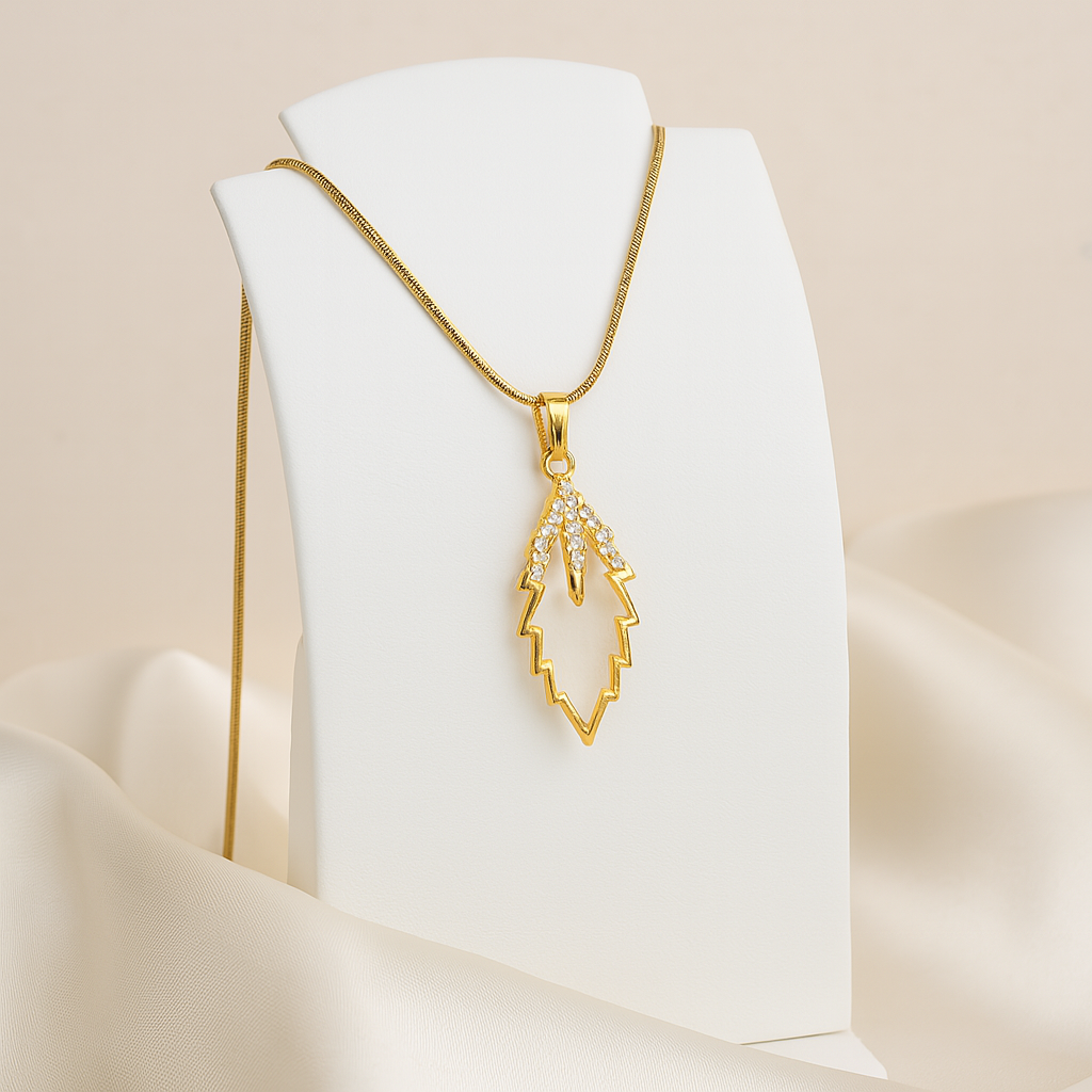 Golden Leaf Pendant Necklace