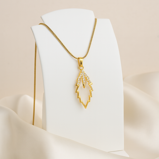 Golden Leaf Pendant Necklace
